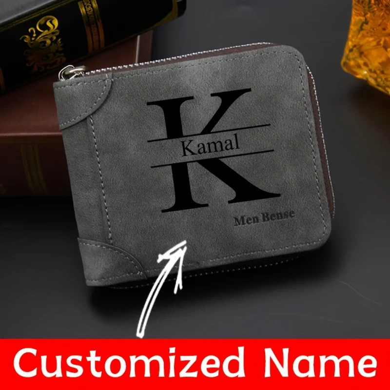 Personalized Name Box - Мужской кошелек с индивидуальной гравировкой, модный