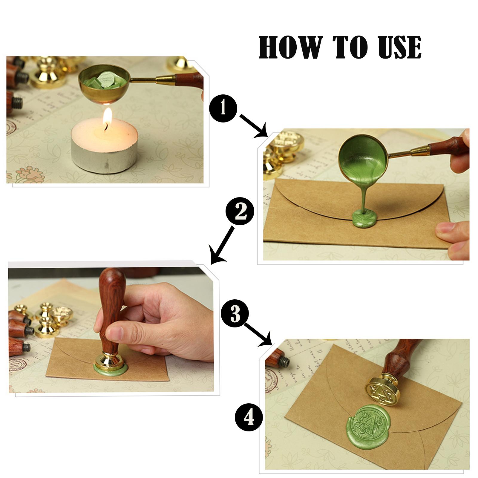 Wax Seal Letter Kit - Набор для штамповки с деревянной ручкой:
