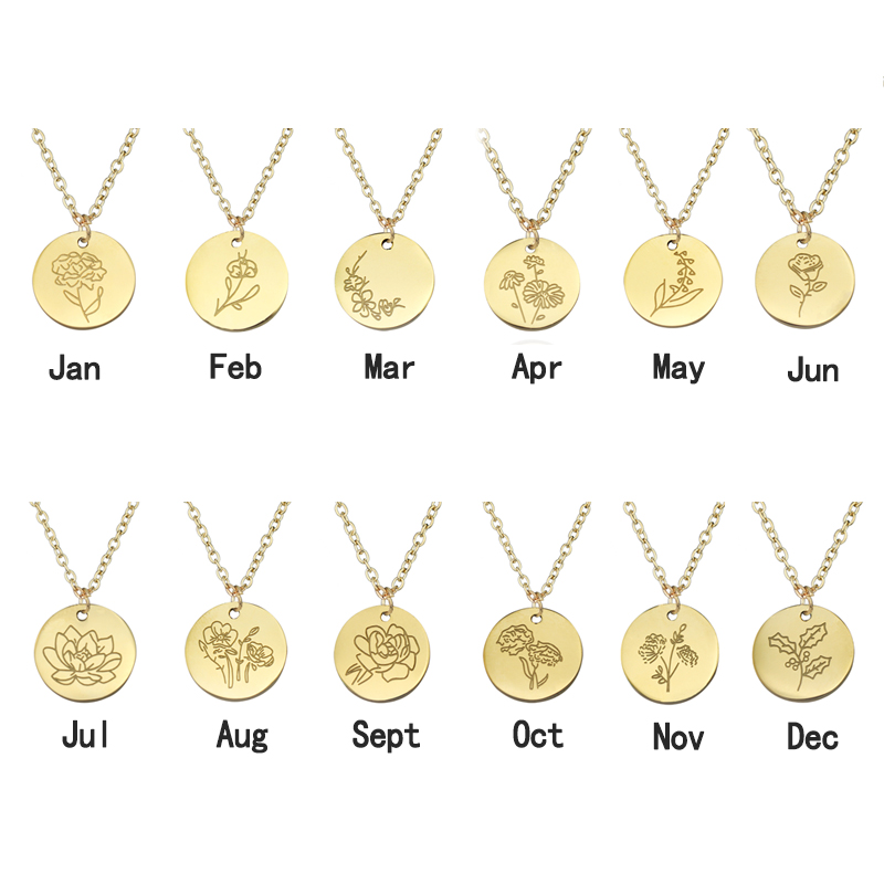 Ожерелье с подвеской из титано – обзор и цена Birth Flower Necklace